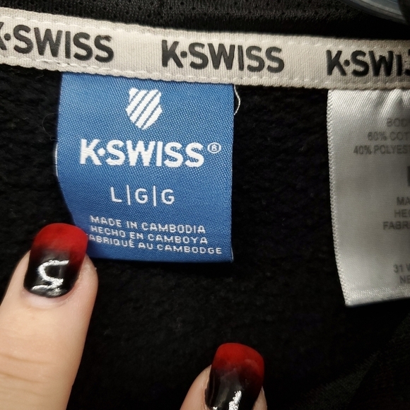 K-Swiss logo pullover sweatshirt size large - Picture 5 of 5